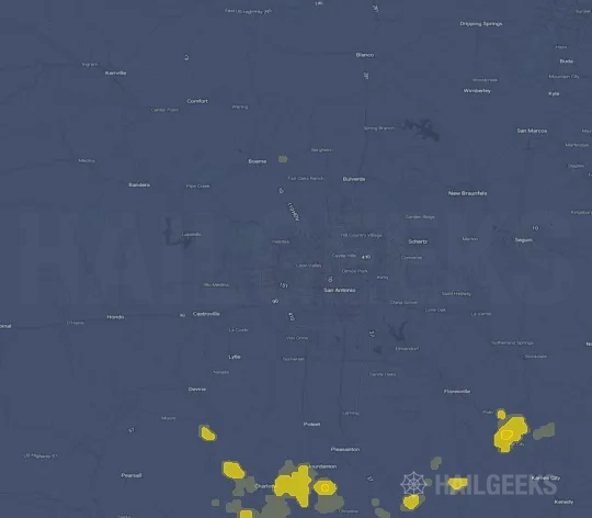 Hail map for San Antonio, TX