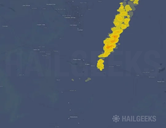 Hail map for Pueblo, CO