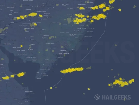 Hail map for Atlantic City, NJ