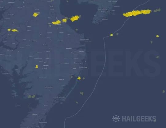 Hail map for Ocean City, MD