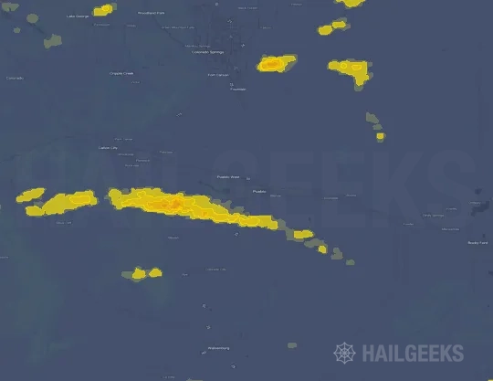 Hail map for Pueblo, CO