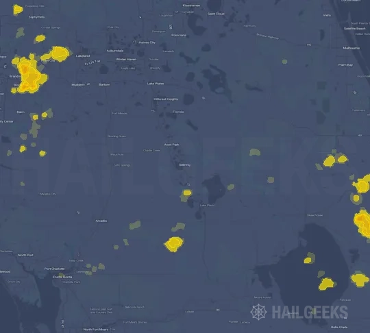 Hail map for Sebring, FL