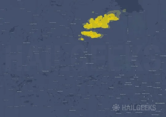 Hail map for St Cloud, MN