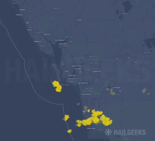 Hail map for Fort Myers, FL