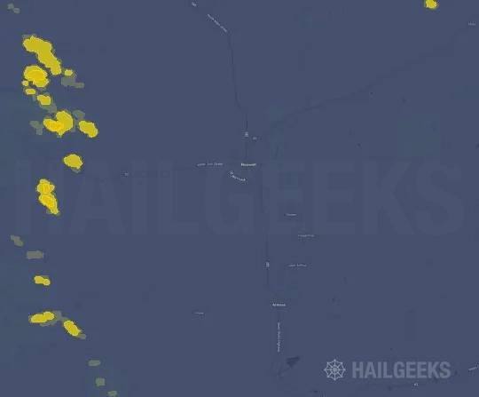 Hail map for Roswell, NM