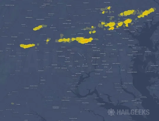 Hail map for Fairfax, VA