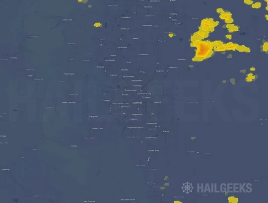 Hail map for Denver, CO on Jun 6, 2021