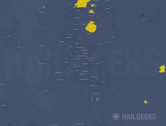 Hail map for Denver, CO on Jun 7, 2021