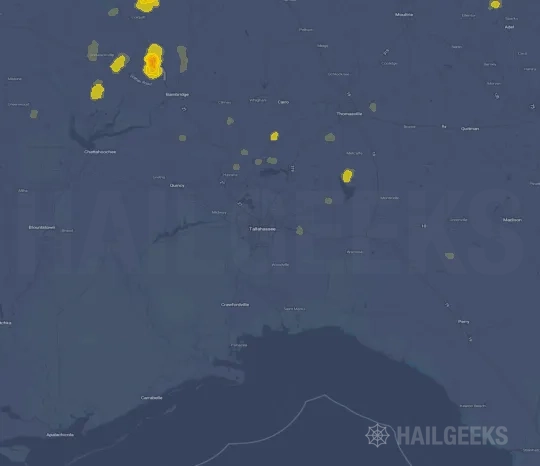 Hail map for Tallahassee, FL