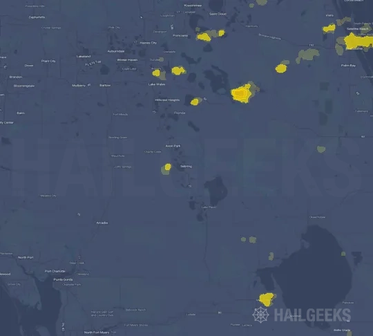 Hail map for Sebring, FL