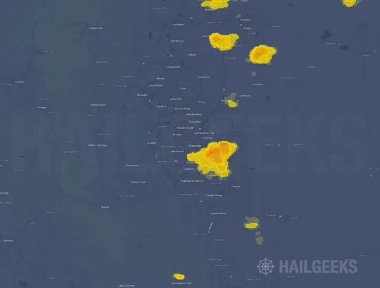 Hail map for Denver, CO
