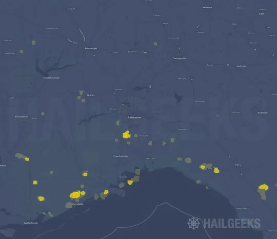 Hail map for Tallahassee, FL