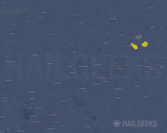 Hail map for Winston, NC