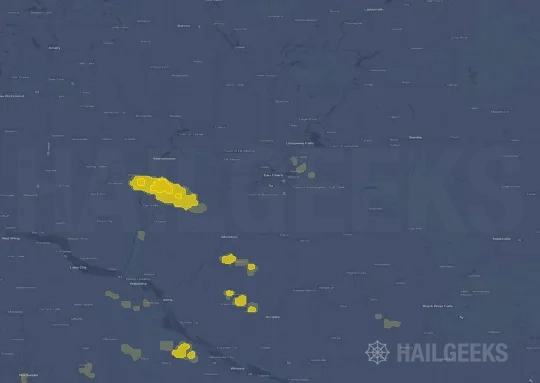 Hail map for Eau Claire, WI