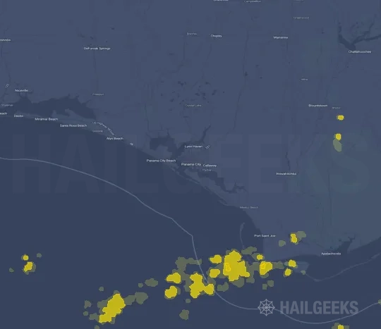 Hail map for Panama City, FL