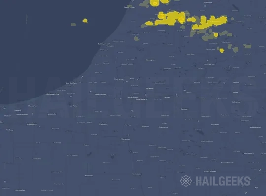 Hail map for South Bend, IN on Jun 17, 2021