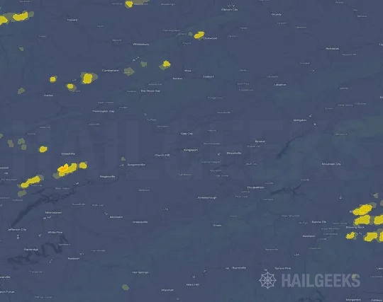 Hail map for Kingsport, TN