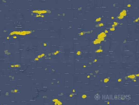 Hail map for Champaign, IL