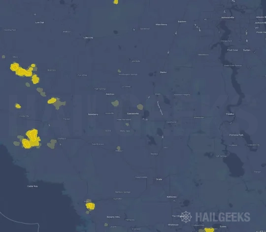 Hail map for Gainesville, FL