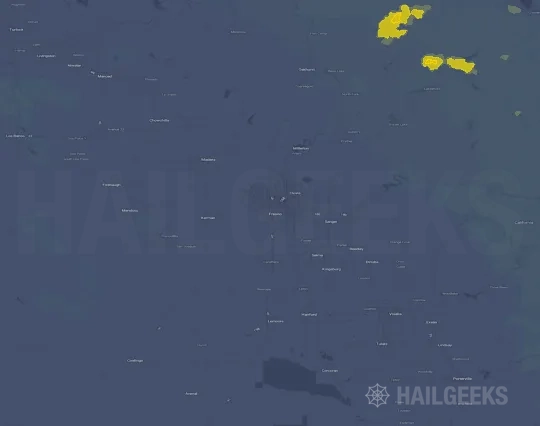 Hail map for Fresno, CA