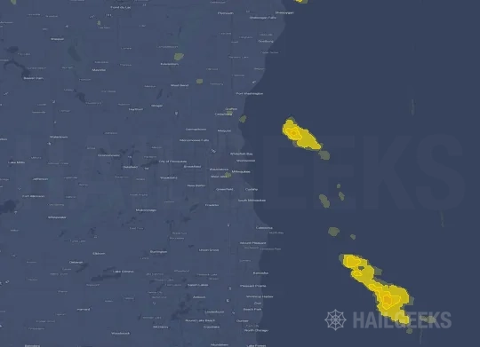 Hail map for Milwaukee, WI on Jun 30, 2021