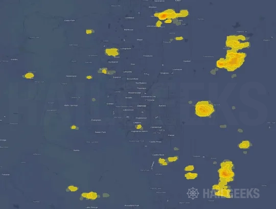 Hail map for Denver, CO