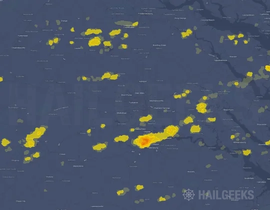 Hail map for Richmond, VA