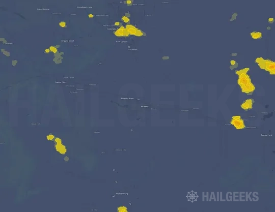 Hail map for Pueblo, CO
