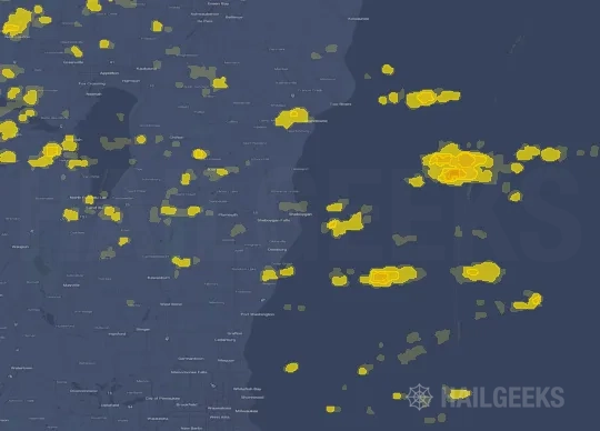 Hail map for Sheboygan, WI