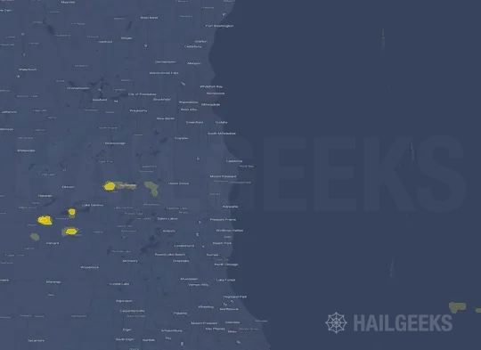 Hail map for Racine, WI