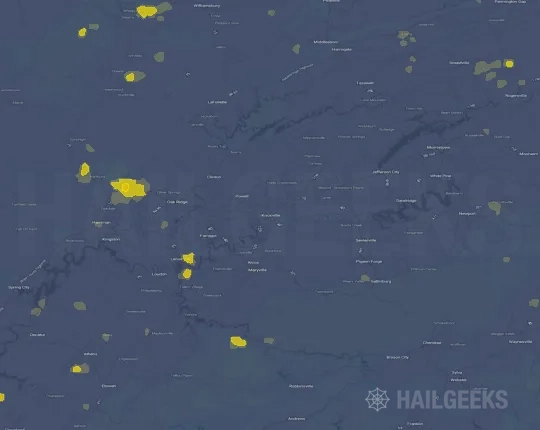 Hail map for Knoxville, TN
