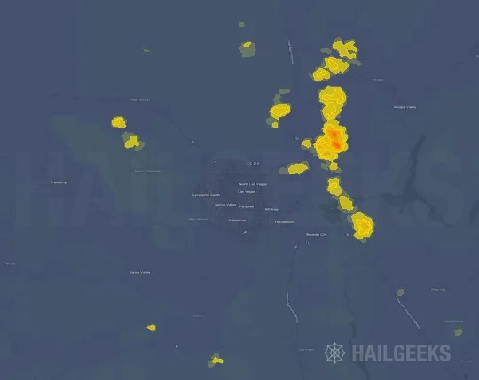 Hail map for Las Vegas, NV on Jul 12, 2021