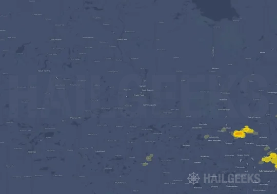 Hail map for St Cloud, MN
