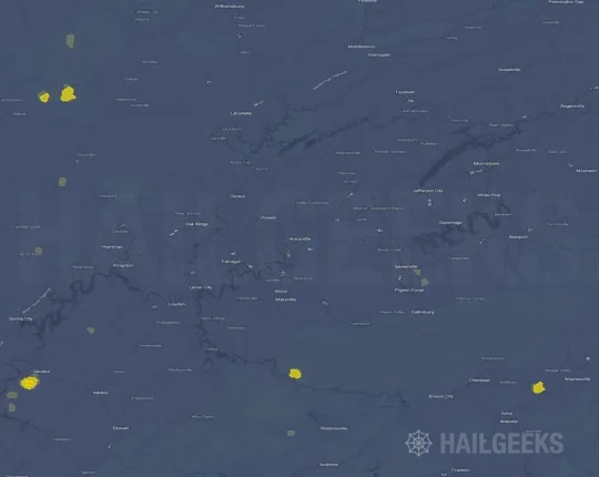Hail map for Knoxville, TN