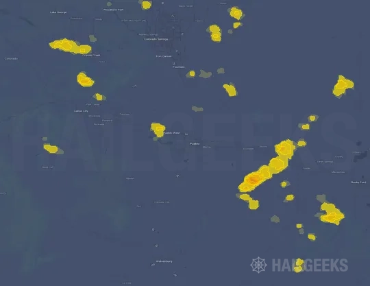 Hail map for Pueblo, CO