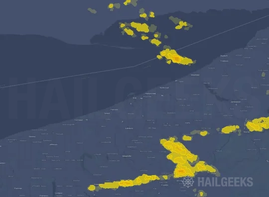 Hail map for Erie, PA
