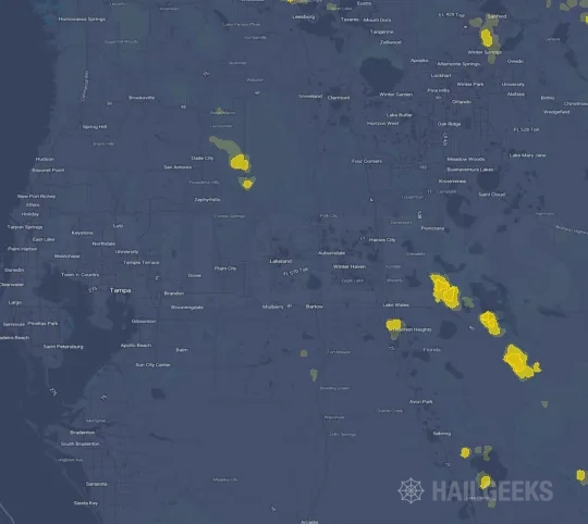 Hail map for Lakeland, FL