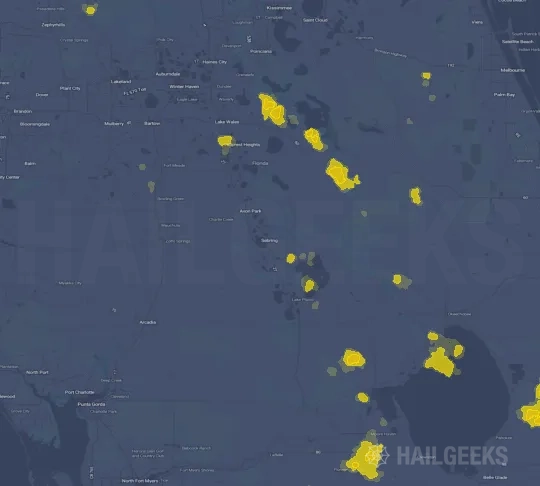 Hail map for Sebring, FL
