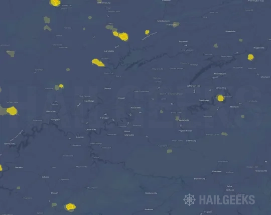 Hail map for Knoxville, TN