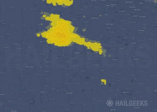 Hail map for Mankato, MN
