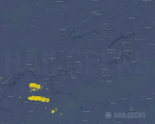 Hail map for Knoxville, TN