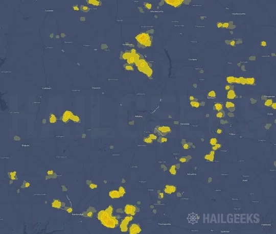 Hail map for Albany, GA