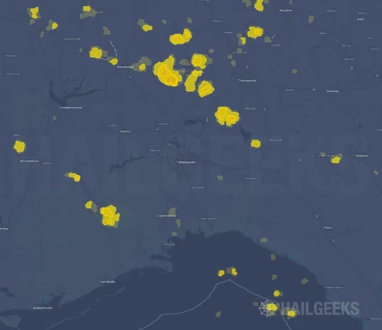 Hail map for Tallahassee, FL