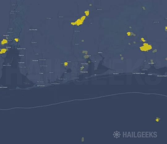Hail map for Pensacola, FL