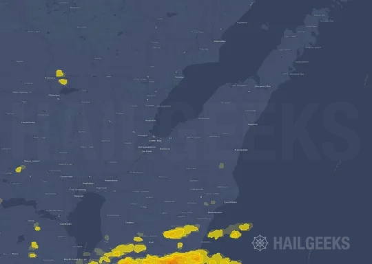 Hail map for Green Bay, WI