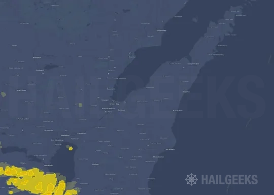 Hail map for Green Bay, WI