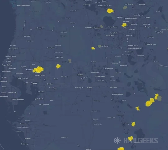 Hail map for Lakeland, FL
