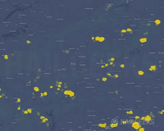 Hail map for Asheville, NC