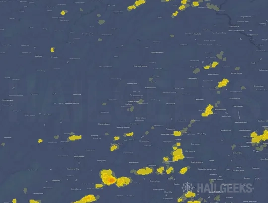 Hail map for Hagerstown, MD