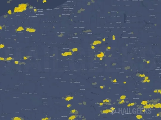Hail map for Canton, OH